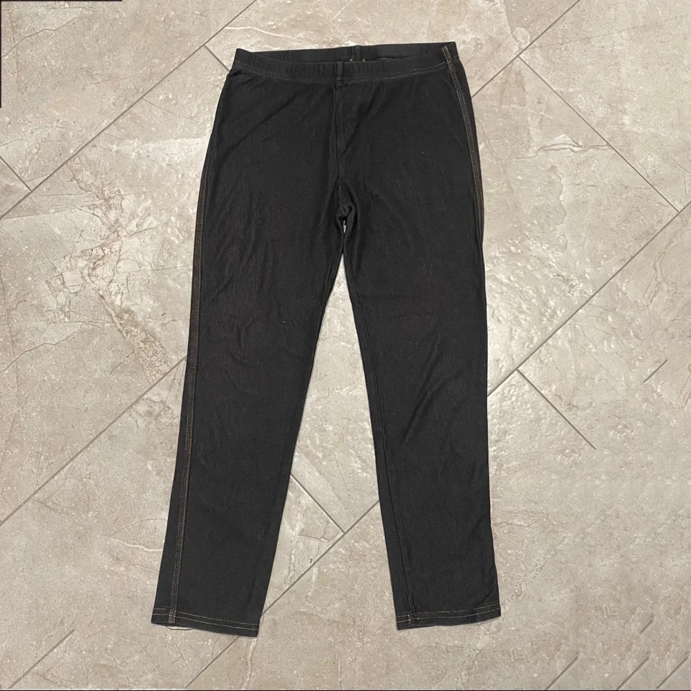 Kids The Children's Place Girls Black Denim Jeggings Leggings Pants L 10/12